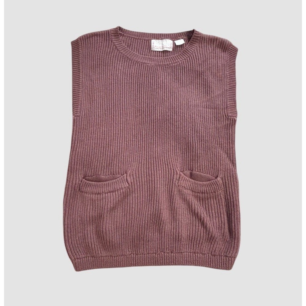 Vintage Mark Scot Pullover Sweater Vest Pockets Cottagecore Preppy Womens Large